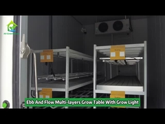 Mesa de cultivo de reflujo e inundación de múltiples capas, banco rodante, estantes de cultivo con luz