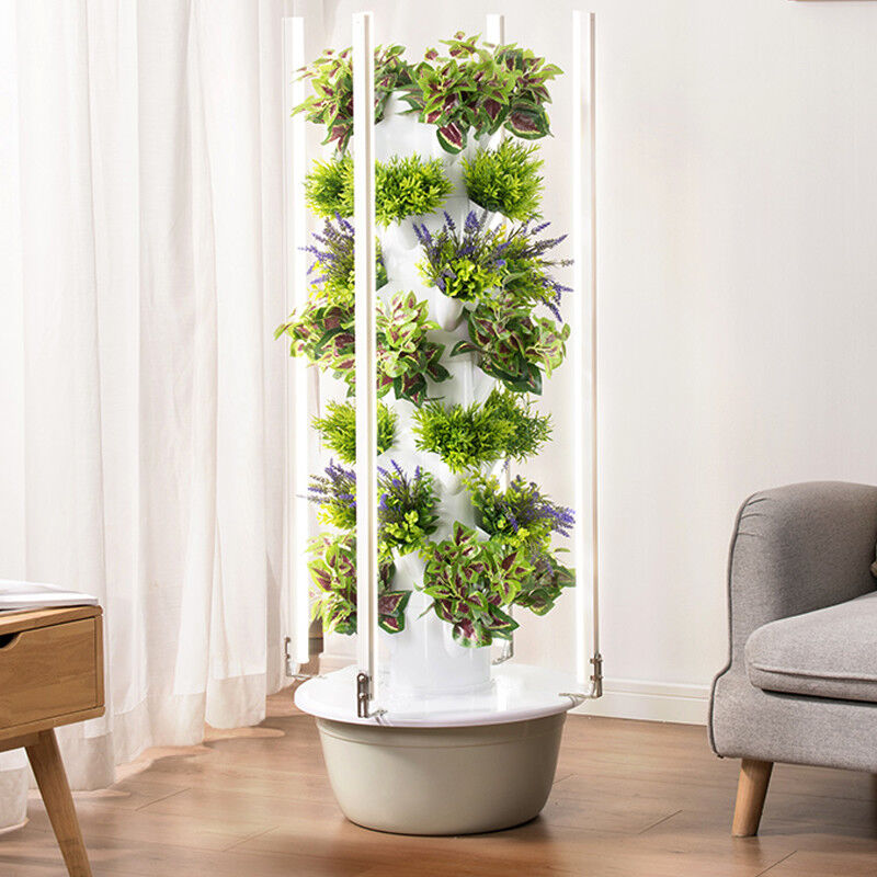 Jardín interior de 5 capas Sistema hidropónico sin suelo de pétalos Torre de cultivo con luz LED