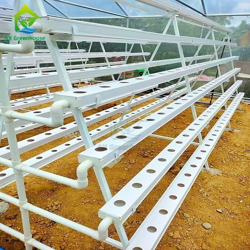 Greenhouse NFT hydroponic syestem soilless cultivation A-Shaped multi-layer PVC nutrient solution vegetable planting