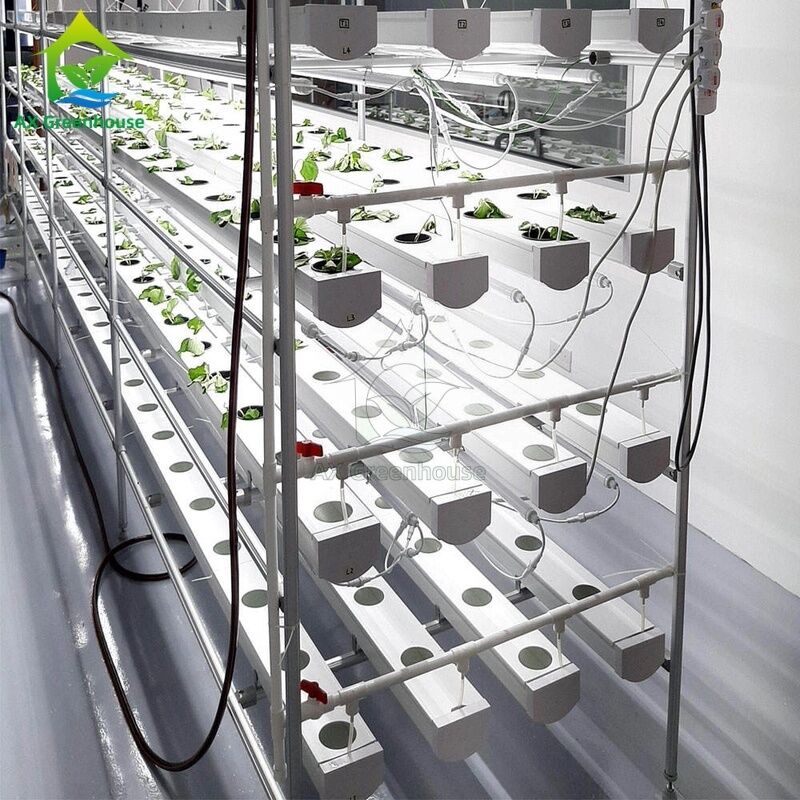 Sistema hidropónico vertical multicapa automatizado de NFT con iluminación LED integrada para cultivo sin suelo